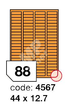 Samolepící etikety Rayfilm Office 44x12,7 mm 300 archů, fluo oranžová, R0133.4567D 1