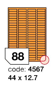 Samolepící etikety Rayfilm Office 44x12,7 mm 300 archů, fluo oranžová, R0133.4567D