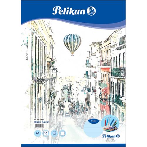 Skicák Pelikan A3, 10 listů, 170g, různé motivy 1