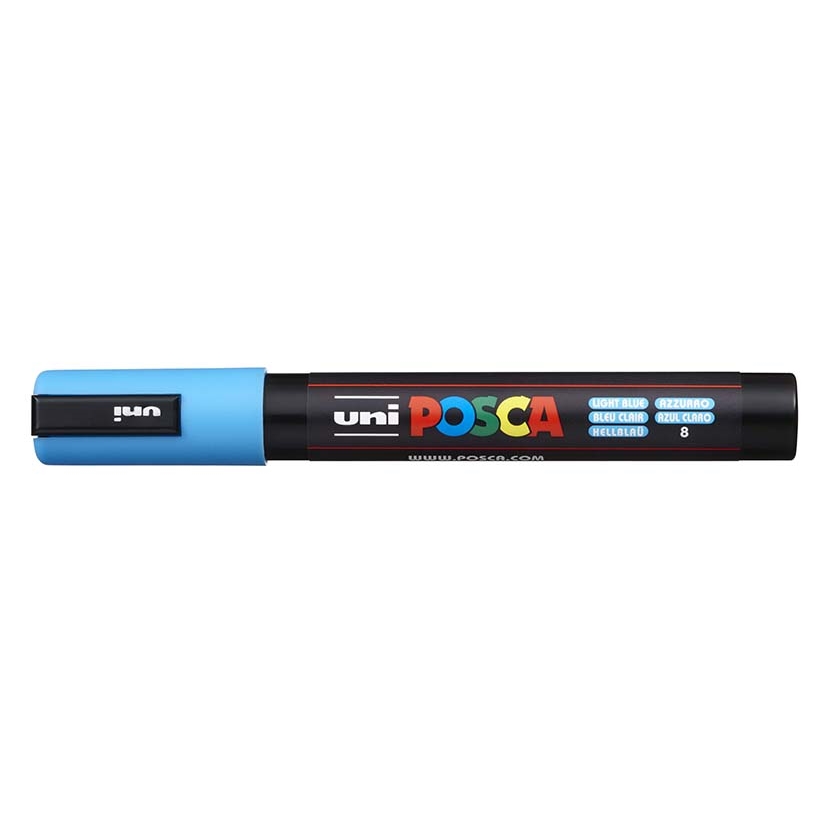 Akrylový popisovač Uni Posca PC-5M, 2,5 mm, světle modrý
