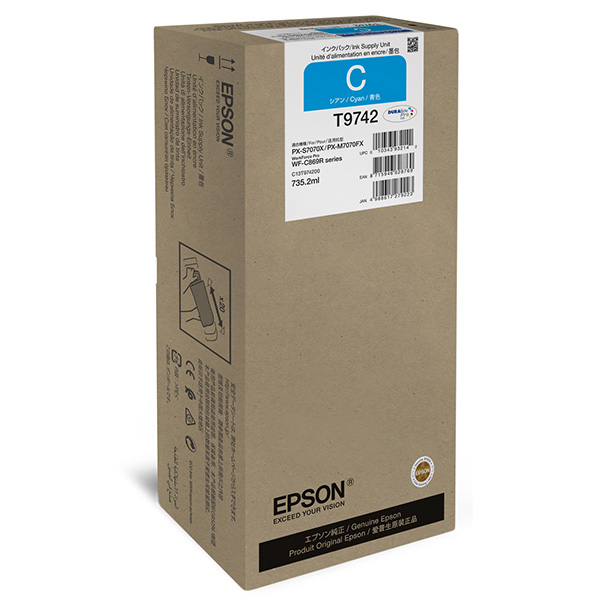 Inkoustová cartridge Epson C13T974200, WF-C869R, cyan, originál