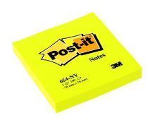 Samolepící bloček 76x76 Post-it 3M neon žlutá 654NY