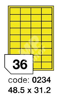 Samolepící etikety Rayfilm Office 48,5x31,2 mm 300 archů, matně žlutá, R0121.0234D 1