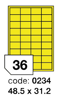 Samolepící etikety Rayfilm Office 48,5x31,2 mm 300 archů, matně žlutá, R0121.0234D