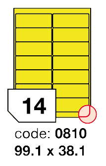 Samolepící etikety Rayfilm Office 99,1x38,1 mm 300 archů, fluo žlutá, R0131.0810D