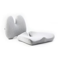 Ergonomický set bederní opěrky a podsedáku Powerton, paměťová pěna, šedý 2 (1)