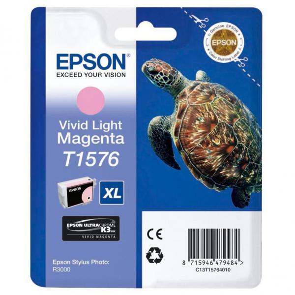 Inkoustová cartridge Epson C13T15764010, Stylus Photo R3000, light vivid magenta, originál