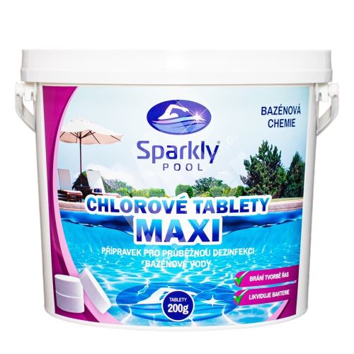 Chlorové tablety do bazénu Sparkly POOL, Maxi, 3 kg 1