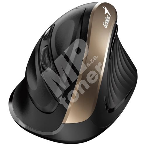 Ergonomická myš Genius Ergo 8250S, 1600DPI, optická, 6tl., bezdrátová, černo-zlatá 1