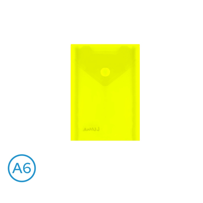 Obal spisový na výšku s klopou a drukem A6 Luma, žlutý