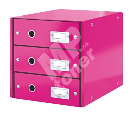 Archivační box zásuvkový Leitz Click-N-Store, 3 zásuvky, růžový 1