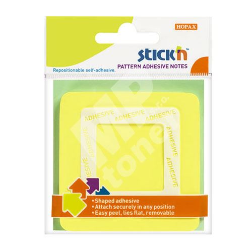 Samolepicí bloček Stick n 360° čtverec neonově žlutý, 70x70mm 1