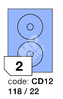 Samolepící etikety Rayfilm Office průměr 118/22 mm 300 archů, matně modrá, 1