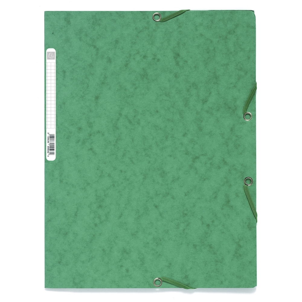 Spisové desky s gumičkou a štítkem Exacompta, A4 maxi, prešpán, zelené