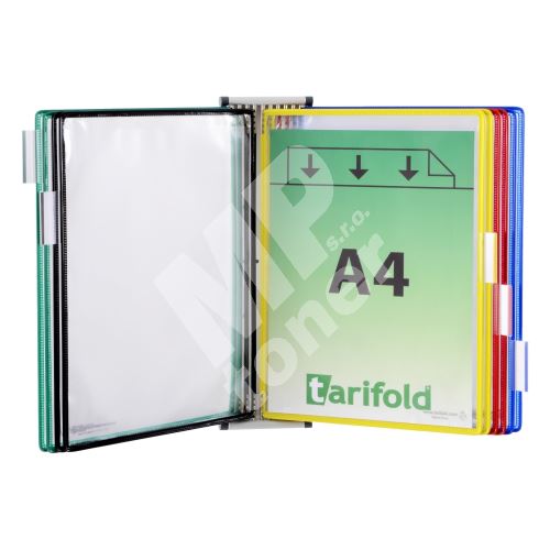 Tarifold nástěnný kovový držák magnetický, 10 rámečků s kapsami A4, mix barev 1