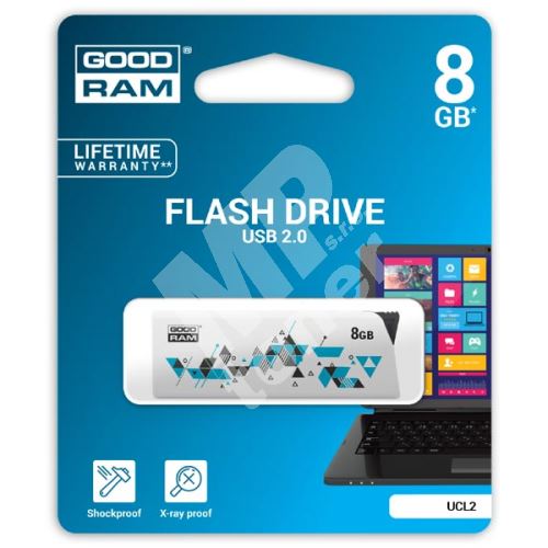 Goodram UCL2 8GB, USB flash disk 2.0, bílá 1