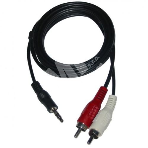 Audio/video kabel 3.5mm stereo/2x cinch, M/M, 3m, LOGO 1