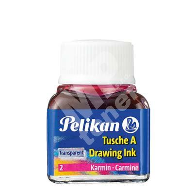 Tuš Pelikan A523 10 ml, pro kreslicí pera, kreslicí brky a štětce, červená 1
