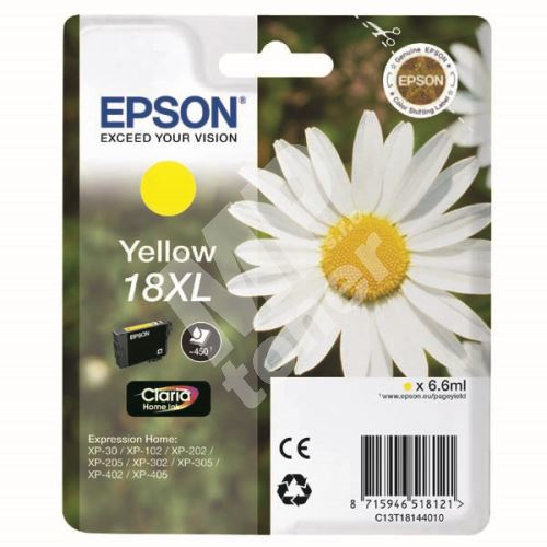 Cartridge Epson C13T18144012, yellow, originál 1