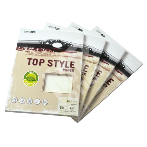 Dopisní papír Top Style LAID - bílá, 100g/m2, 1bal/50ks 1