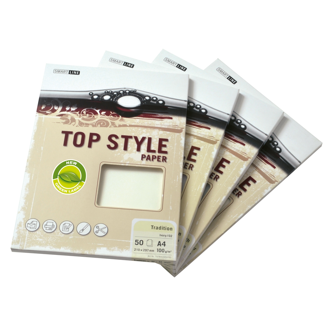 Dopisní papír Top Style LAID - bílá, 100g/m2, 1bal/50ks