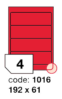 Samolepící etikety Rayfilm Office 192x61 mm 300 archů, fluo červená, R0132.1016D