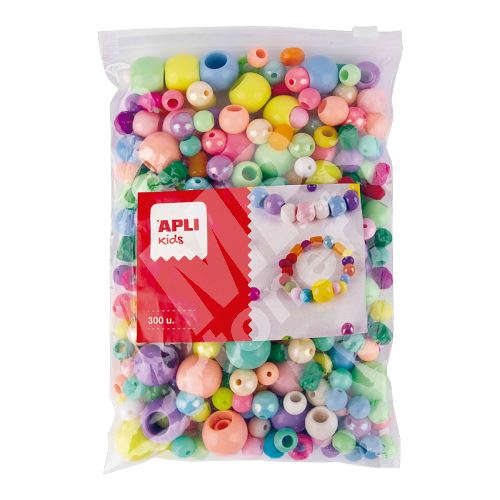 Plastové korálky Apli, Jumbo pack, mix barev, 300ks 1