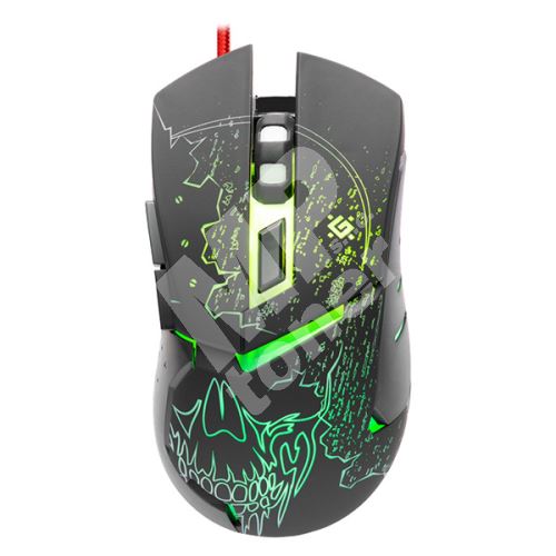 Herní myš Defender Alfa GM-703L, 3200DPI, optická, 6tl., drátová USB, černá, 1