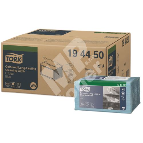 Tork barevná čisticí utěrka, skládaná, modrá, W8 1