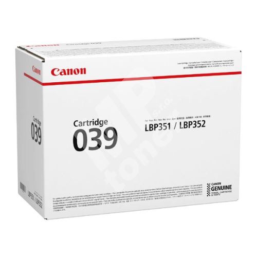 Toner Canon CRG 039, 0287C001, black, originál 1
