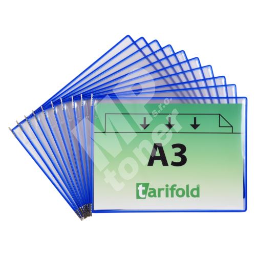 Tarifold závěsný rámeček s kapsou, A3, otevřený shora vertikální, modrý, 10 ks 1