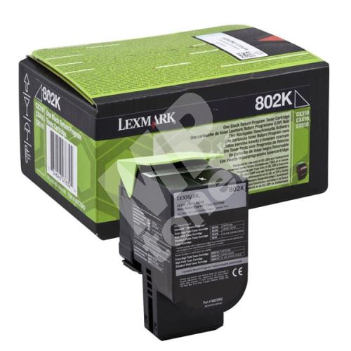 Toner Lexmark 80C20K0, return, black, 802K, originál 1