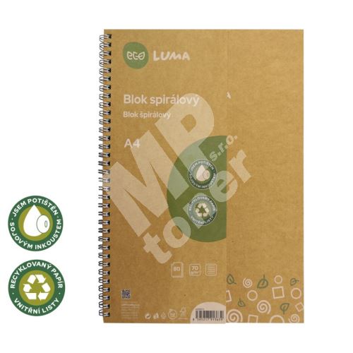 Kroužkový blok Luma Eco A4, 80 listů 1