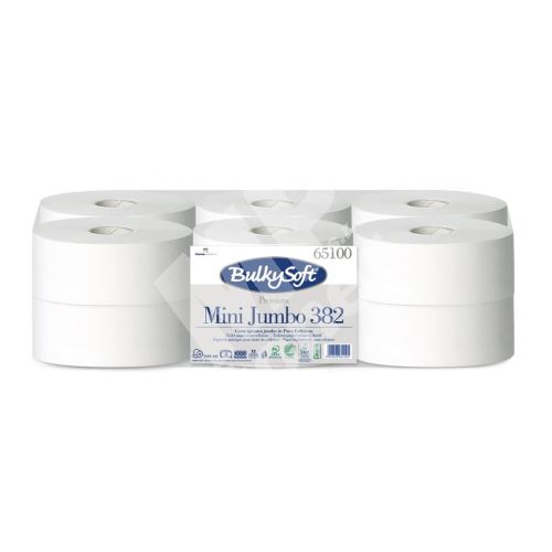 Toaletní papír BulkySoft Jumbo 190 (Mini Jumbo 382) 2vr., 145,16m, celulóza, 12 rolí 1