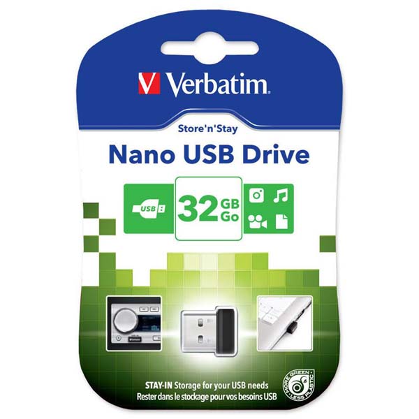 32GB Verbatim Nano Store'n'Stay, USB flash disk 2.0, 98130, černá
