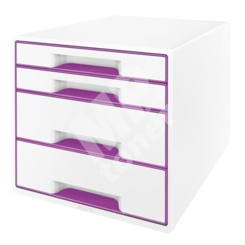 Zásuvkový box Leitz WOW, 4 zásuvky, purpurový 1