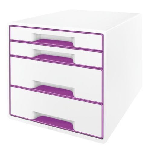 Zásuvkový box Leitz WOW, 4 zásuvky, fialový