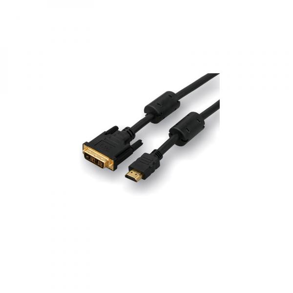 Video kabel Logo DVI (18+1) samec - HDMI samec, 2m, pozlacené konektory, černý