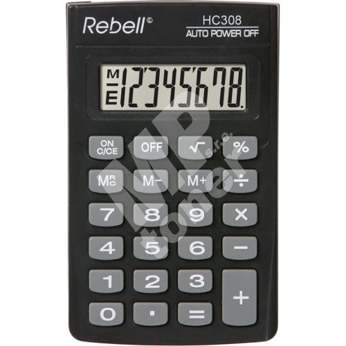 Kalkulačka Rebell RE-HC308 BX, černá, kapesní, osmimístná 1