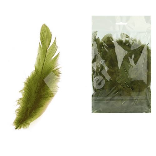Peří barevné Luma, olivové, 10g 1