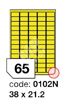 Samolepící etikety Rayfilm Office 38x21,2 mm 300 archů, matně žlutá, R0121.0102ND 1