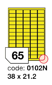 Samolepící etikety Rayfilm Office 38x21,2 mm 300 archů, matně žlutá, R0121.0102ND