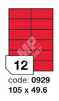 Samolepící etikety Rayfilm Office 105x49,6 mm 300 archů, fluo červená, R0132.0929D 1