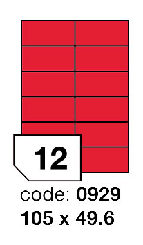 Samolepící etikety Rayfilm Office 105x49,6 mm 300 archů, fluo červená, R0132.0929D