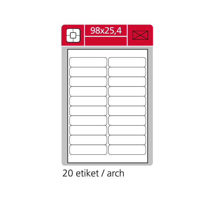 Samolepící etikety A4 SK LABEL 98 x 25,4 mm, 100 archů