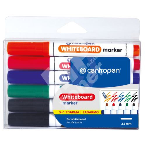 Centropen 8559 Whiteboard, popisovače, 5+1 barva 1