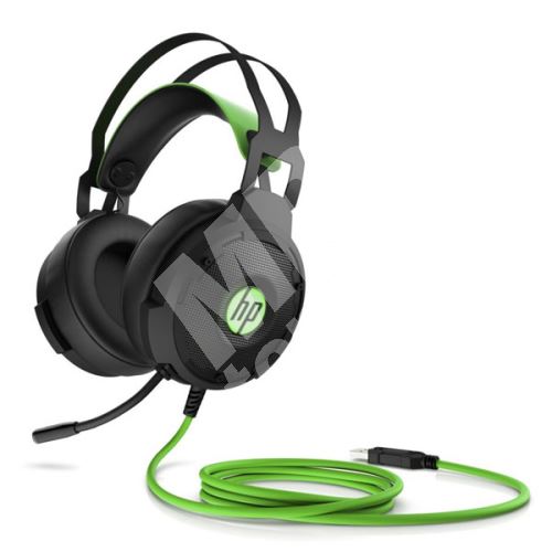 HP Pavilion 600 headset, sluchátka s mikrofonem, černo-zelená, USB 1
