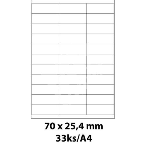 Print etikety Emy 70x25,4 mm, 33ks/arch, 100 archů, samolepící 1