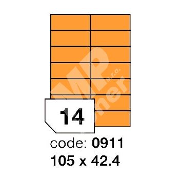 Samolepící etikety Rayfilm Office 105x42,4 mm 300 archů, fluo oranžová, R0133.0911D 1