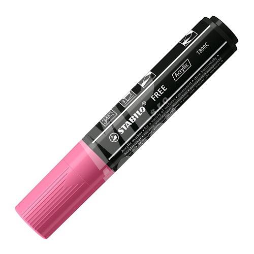 STABILO FREE Acrylic akrylový popisovač T800C Klínový hrot 4-10 mm - růžový 1